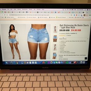 Quit Distressing Me Denim Shorts - Light Blue